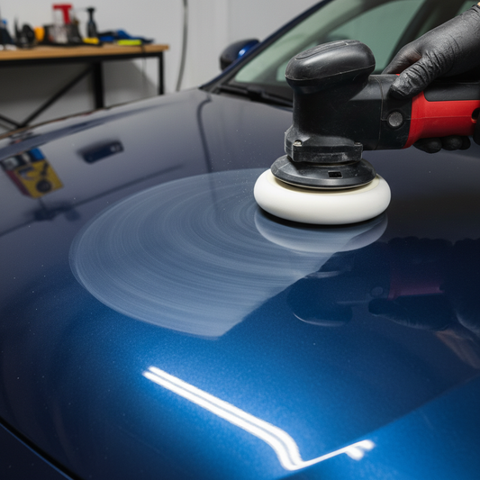Polijstmachine op auto